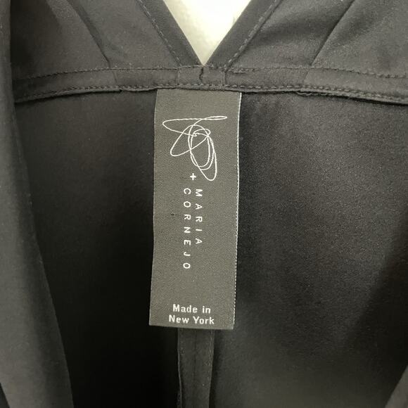 Zero + Maria Cornejo Black Silk Sleeveless Draped Top Minimalist Sz 6 - Picture 3 of 7